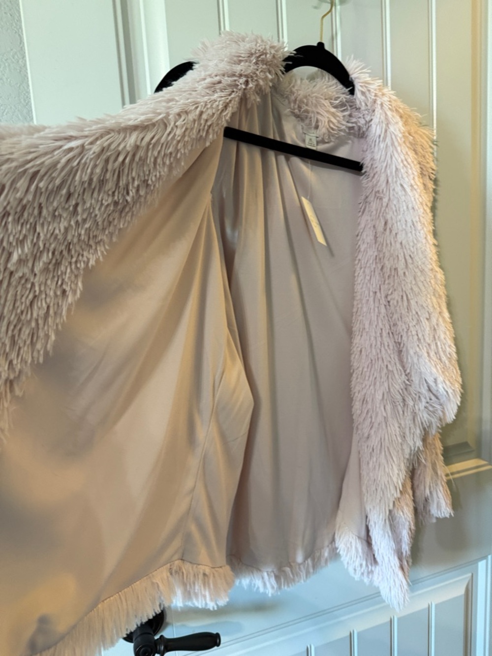 Faux Fur Draped Vest - Blush Pink - Picture 3 of 5
